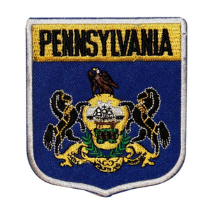 State Flag Shield Pennsylvania Patch Badge Travel Embroidered Iron On Applique