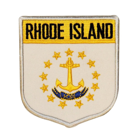 State Flag Shield Rhode Island Patch Badge Travel Embroidered Iron On Applique