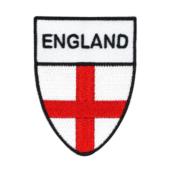 England National Flag Shield Patch St. George Cross Embroidered Iron On Applique