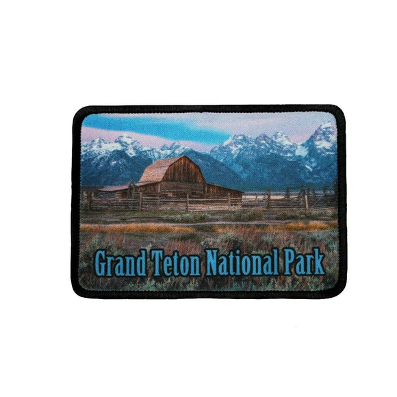 Grand Teton National Park Patch Barn Wyoming Dye Sublimation Iron On Applique