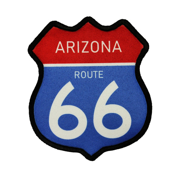Route 66 Arizona Road Sign Patch Travel Road Dye Sublimation Iron On Applique