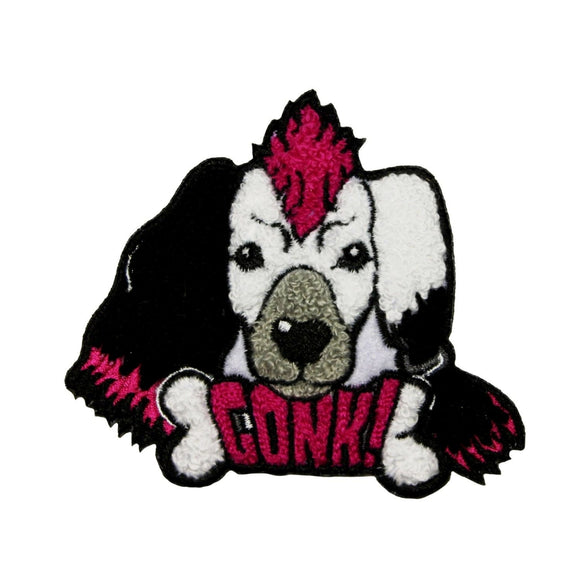 Elvira Gonk Bone Dog Patch Chenille Poodle Evil Embroidered Iron On Applique