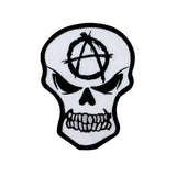 Grim Anarchist Skull Patch Anarchy Hardcore Biker Embroidered Iron On Applique