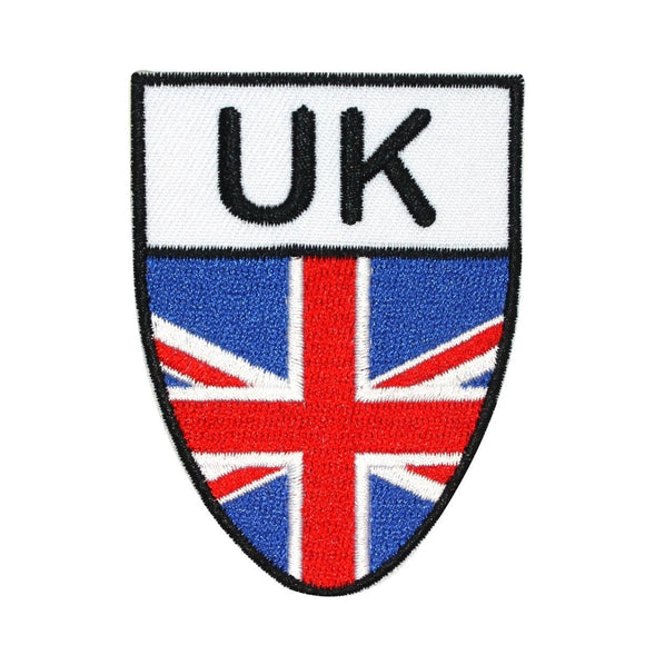 United Kingdom National Flag Shield Patch Badge UK Embroidered Iron On Applique