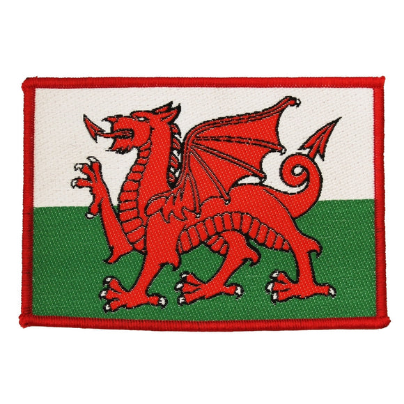 Wales Country Flag Patch Banner UK Badge National Dragon Woven Sew On Applique