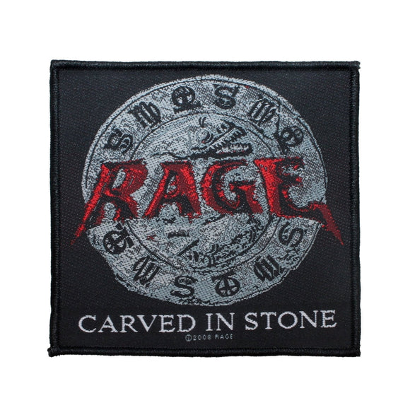 Rage Carved in Stone Patch Cover Art Heavy Metal Band Woven Sew On Applique