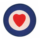Mod Target Heart Patch Logo Symbol Badge Pop Art Woven Sew On Applique