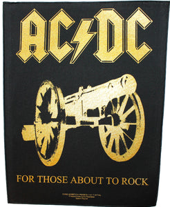 XLG AC/DC For Those About to Rock Back Patch Album Art Music Woven Applique