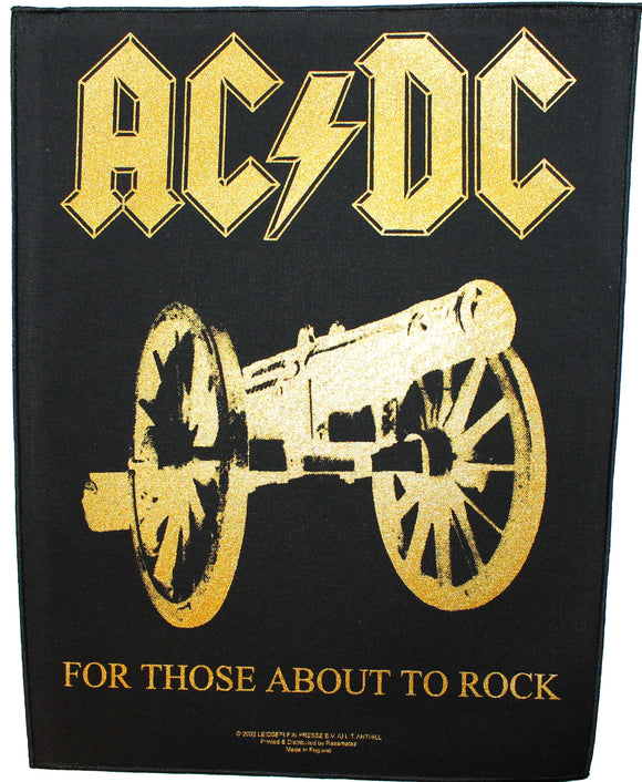 XLG AC/DC For Those About to Rock Back Patch Album Art Music Woven Applique