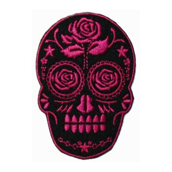 Candy Sugar Skull With Rose Patch Mexican Day Dead Embroidered Iron On Applique