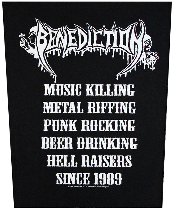 XLG Benediction Hellraisers Back Patch Death Metal Music Jacket Sew On Applique