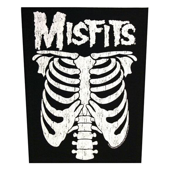 XLG Misfits Ribcage Back Patch Hardcore Punk Rock Music Jacket Sew On Applique