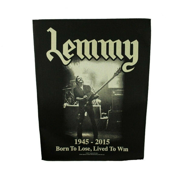 XLG Lemmy Lived To Win Back Patch Motorhead Lead Singer Metal Sew On Applique