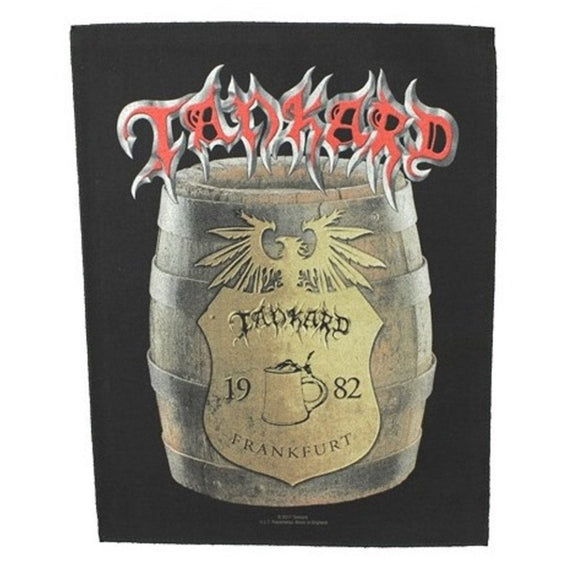 XLG Tankard Beer Barrel Back Patch Thrash Metal Music Jacket Sew On Applique