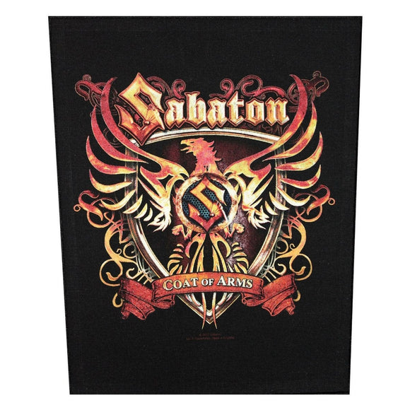 XLG Sabaton Coat Of Arms Back Patch Power Metal Apparel Woven Sew On Applique