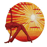 Sunset Yoga Patch Beach Zen Om Peace Discipline Embroidered Iron On Applique