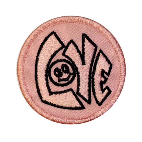 Love Happy Face Embroidered Iron On Hippie Badge Applique Patch P2192