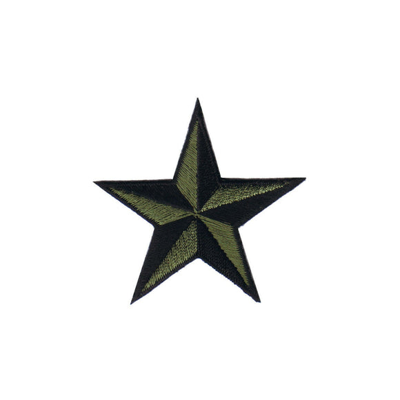 2 INCH Army Green Black Nautical Star Patch Tattoo Embroidered Iron On Applique