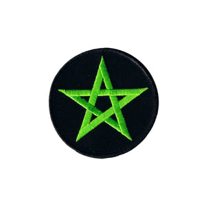 3 INCH Neon Green Pentagram Patch Star Symbol Embroidered Iron On Applique
