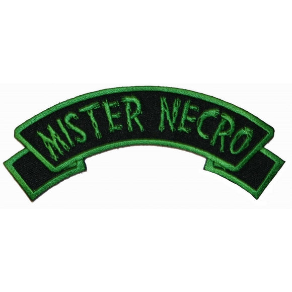 Mister Necro Nametag Patch Zombie Dead Kreepsville Embroidered Iron On Applique