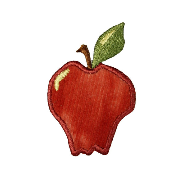 ID 1188 Red Apple With Stem Patch Summer Pie Fruit Embroidered Iron On Applique
