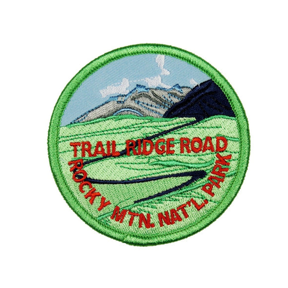 Trail Ridge Road Patch Rocky Mountain Travel Badge Embroidered Iron On Applique