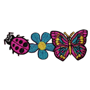 Hippie Lady Bug Flower Butterfly Patch Nature Craft Embroidered Iron On Applique