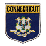 State Flag Shield Connecticut Patch Badge Travel Embroidered Iron On Applique