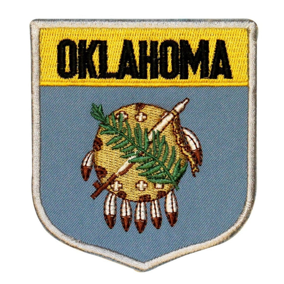 State Flag Shield Oklahoma Patch Badge Travel USA Embroidered Iron On Applique