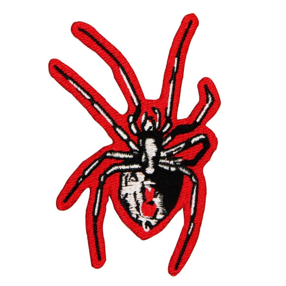 Red Black Widow Spider Patch Deadly Arachnid Badge Embroidered Iron On Applique