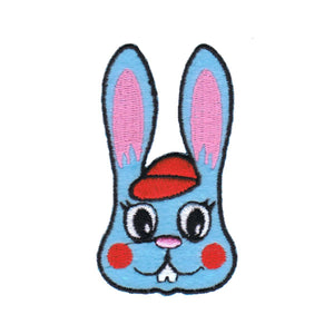 Fuzzy Bunny With Hat Patch Rabbit Easter Fluffy Embroidered Iron On Applique