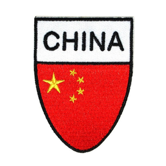 China National Flag Shield Patch Country Team Badge Embroidered Iron On Applique