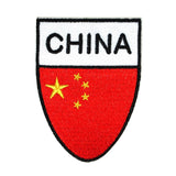 China National Flag Shield Patch Country Team Badge Embroidered Iron On Applique
