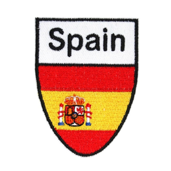 Spain National Flag Shield Patch Badge Country Team Embroidered Iron On Applique