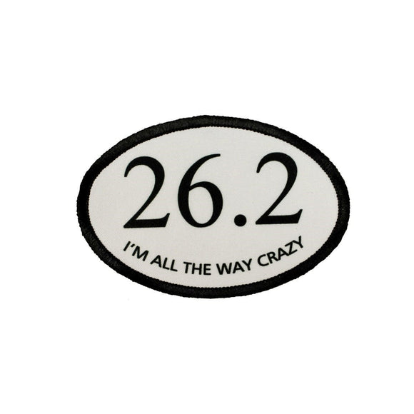 26.2 I'm All The Way Crazy Patch Marathon Running Embroidered Iron On Applique