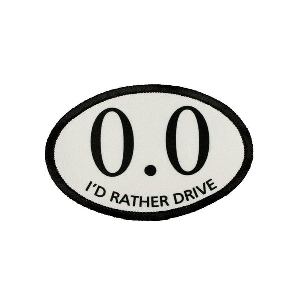 0.0 I'd Rather Drive Patch Marathon Running Funny Embroidered Iron On Applique