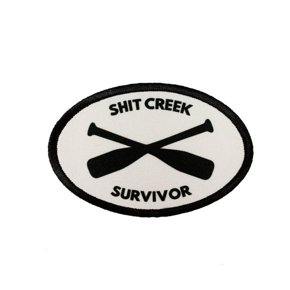 Sh*t Creek Survivor Patch Paddle Race Enthusiast Dye Sublimation Iron On Applique