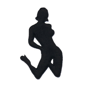 Chuck Wagon Silhouette Girl Kneeling Patch Dancer Embroidered Iron On Applique