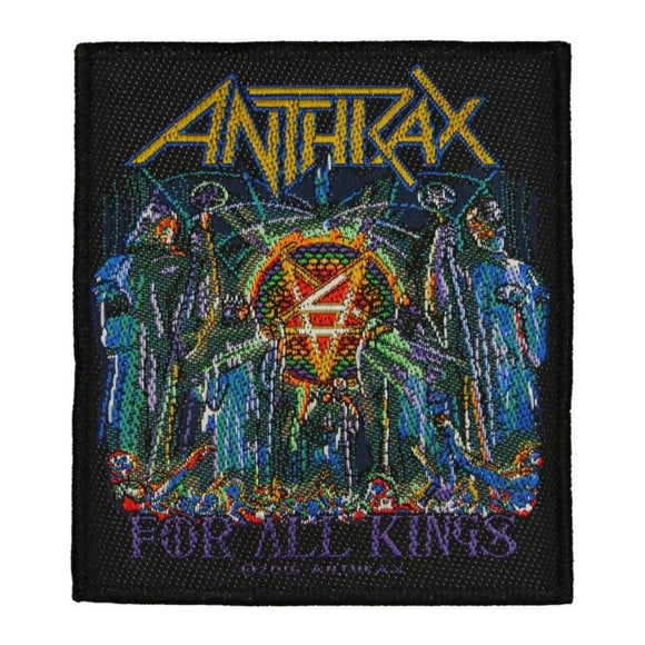 Anthrax For All Kings Patch Art Thrash Metal Band Woven Sew On Applique