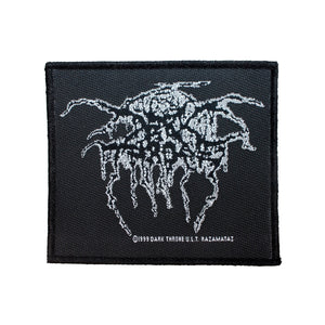 Darkthrone Lurex Logo Patch Band Name Black Metal Jacket Woven Sew On Applique