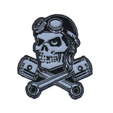 Artist Kruse Skull Ace Bomber Patch Biker Piston Embroidered Iron On Applique