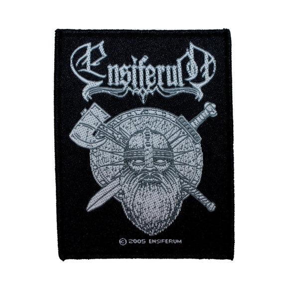 Ensiferum Viking Sword & Axe Patch Folk Metal Band Music Woven Sew On Applique