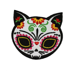 Sugar Skull Cat Patch Artist Evilkid Dead Festival Embroidered Iron On Applique