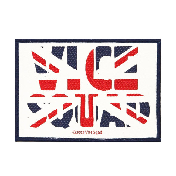 Vice Squad British Flag Logo Patch English Punk Rock Band Woven Sew On Applique