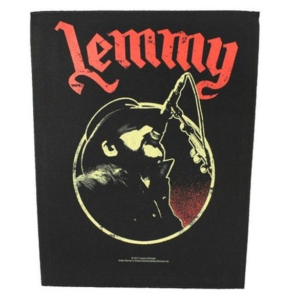 XLG Lemmy With Microphone Back Patch Motorhead Lead Singer Metal Sew On Applique