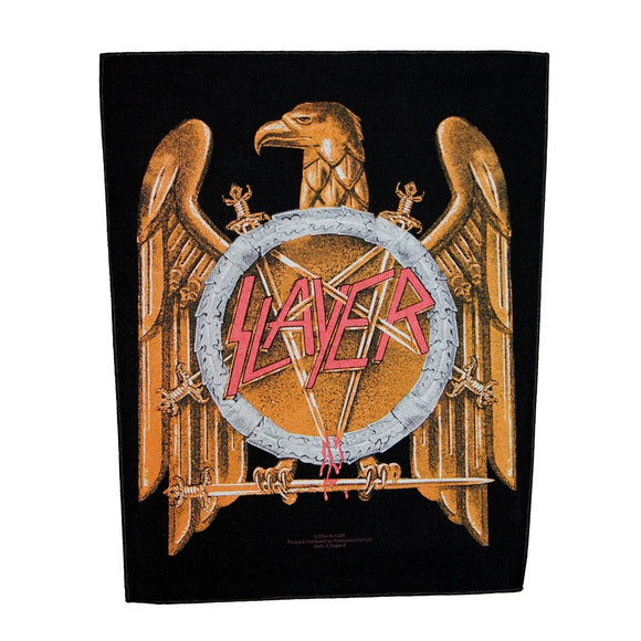 XLG Slayer Gold Eagle Heavy Metal Music Woven Back Jacket Patch Applique