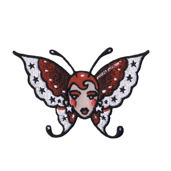 Artist ILLICIT Mickey Martin Lady Butterfly Patch Embroidered Iron On Applique