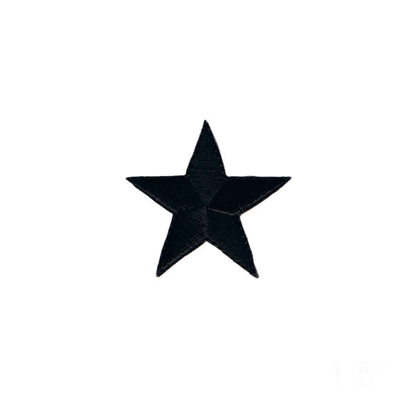 1 1/2 INCH Black Star Patch Sky Astronomy Astrology Embroidered Iron On Applique