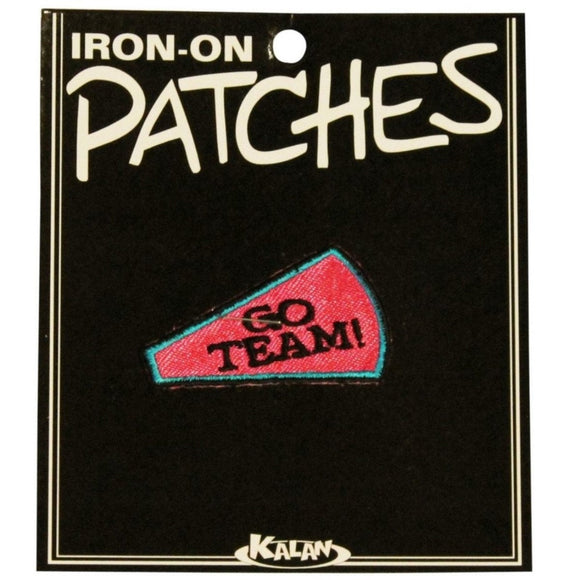Go Team Megaphone Cheerleader Patch Spirit Badge Embroidered Iron On Applique