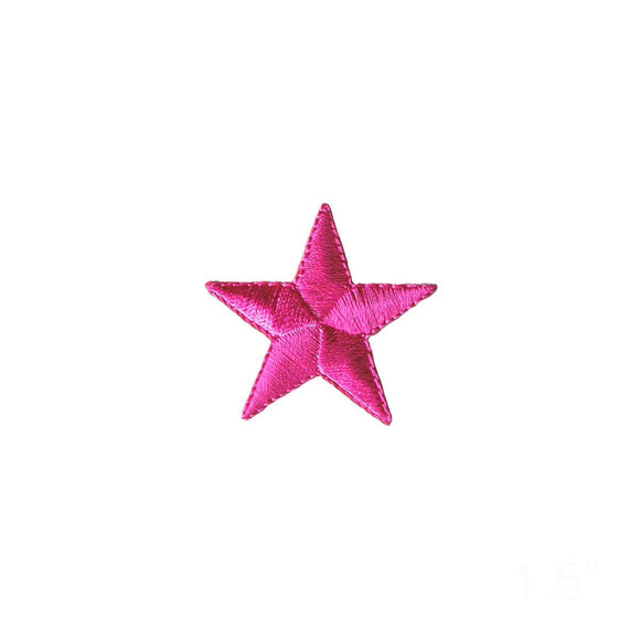 1 1/2 INCH Pink Star Patch Sky Astronomy Astrology Embroidered Iron On Applique